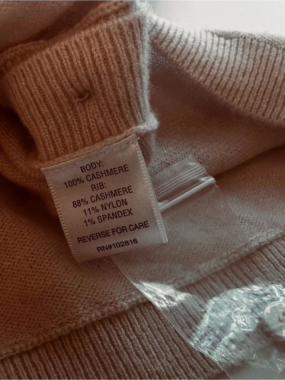 100% Cashmere Garnet Hill Cream Puff & Gold Dust Side Button Sweater M - Picture 10 of 10